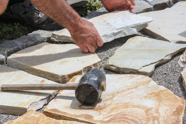 Stone Sidewalk Installation in Waxhaw